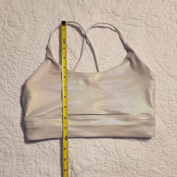 ZYIA Active Unicorn Luxe Bra Size S White Opalescent Shimmer GUC - Picture 11 of 11